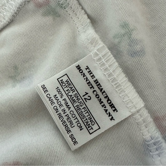 The Beaufort Bonnet Company Girls 12 Floral Pajama Bottoms Pants Blue Floral Red - Picture 3 of 3